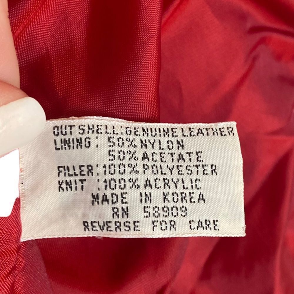 Vintage Red Leather Moto Jacket Size Medium - Picture 4 of 7
